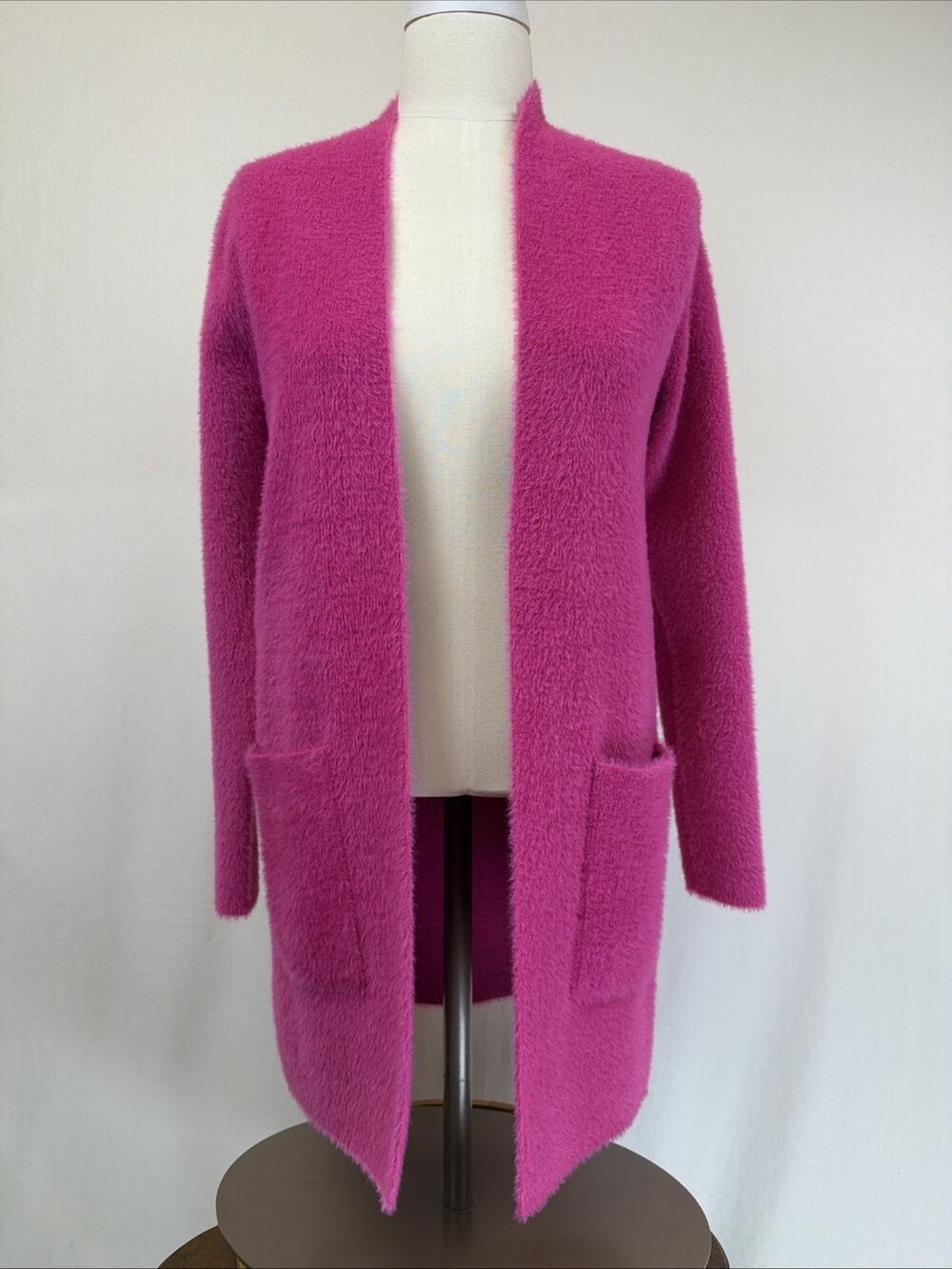 NWT Love Token Pink Ultra Soft Long Open Cardigan Sweater XS #0686